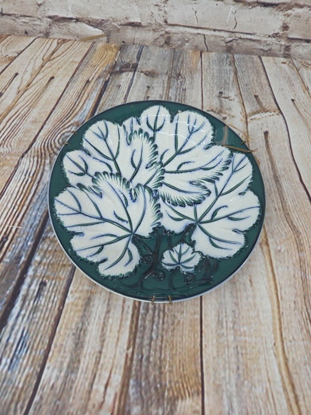 Antique 19th Century Pearl Ware Display Plate Green Leaves Thomas Dimmock Plate